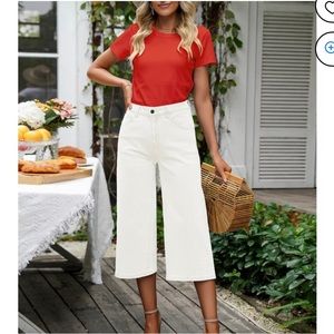 FRAME La Gaucho Wide Leg Capri Jeans